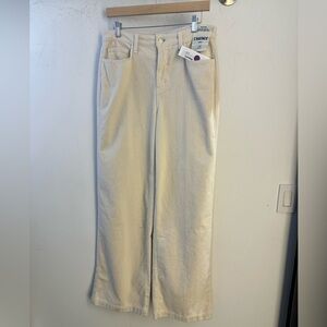 L'AGENCE Scottie High Rise Wide Leg Corduroy Jeans French Vanilla